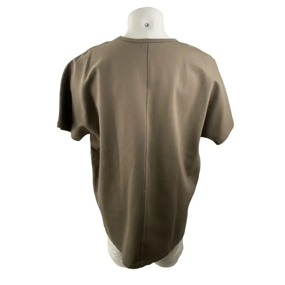 Oak + Fort Men Beige Taupe Short Sleeve Relaxed Crew Neck T Shirt Tee Top Sz L